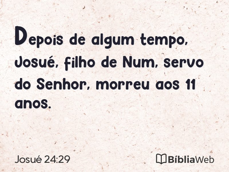 Josué 24:29 em imagem para compartilhar
