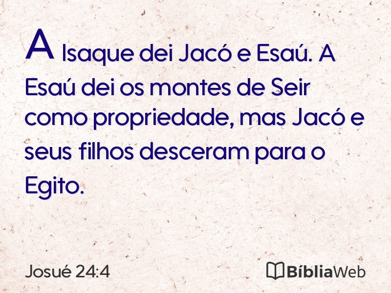 Josué 24:4 em imagem para compartilhar