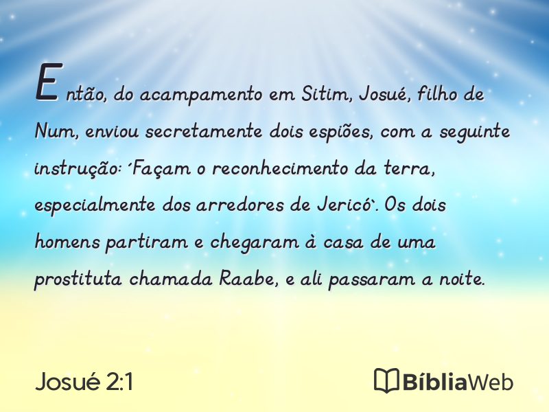 Josué 2:1 em imagem para compartilhar