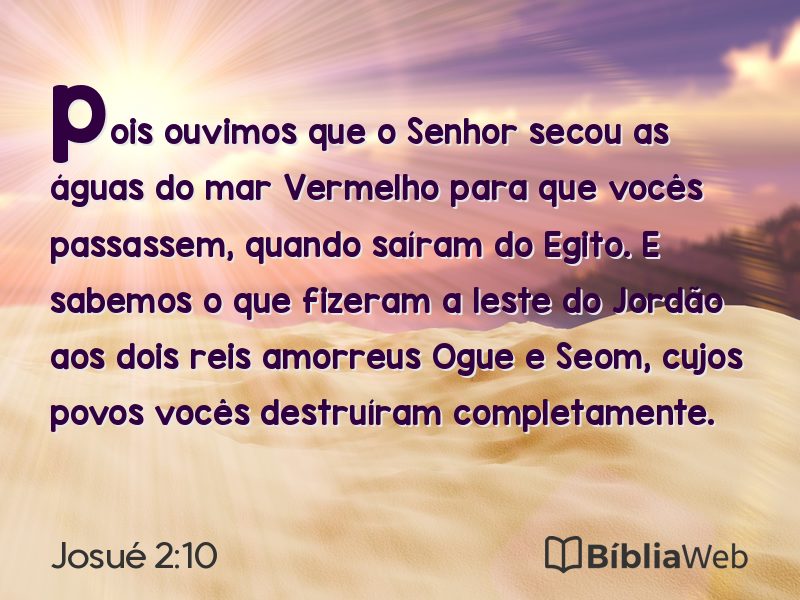 Josué 2:10 em imagem para compartilhar