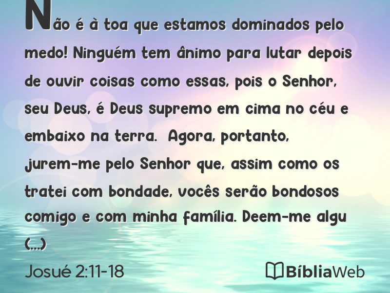 Josué 2:11-18 em imagem para compartilhar