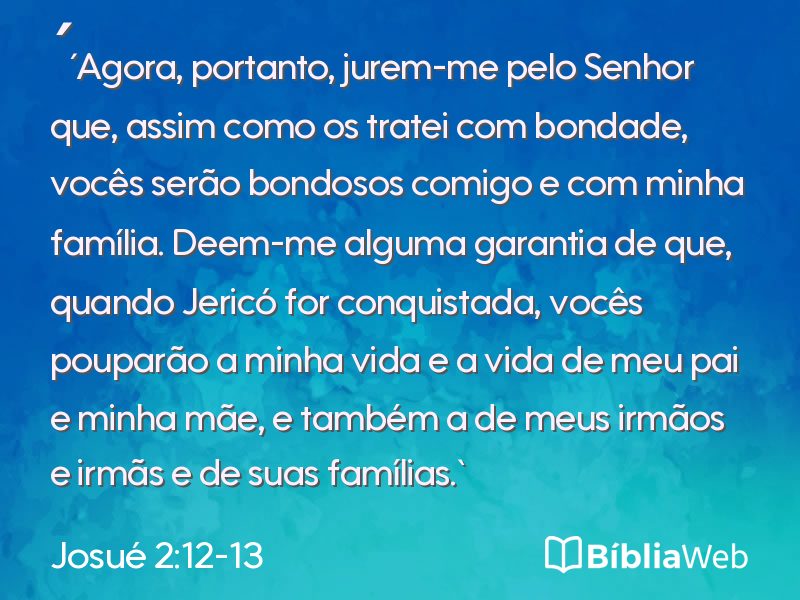Josué 2:12-13 em imagem para compartilhar