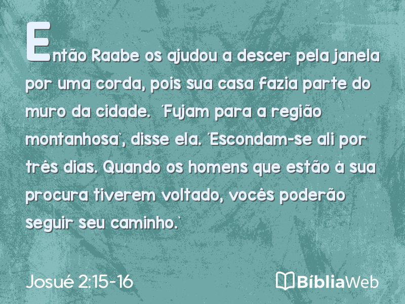 Josué 2:15-16 em imagem para compartilhar