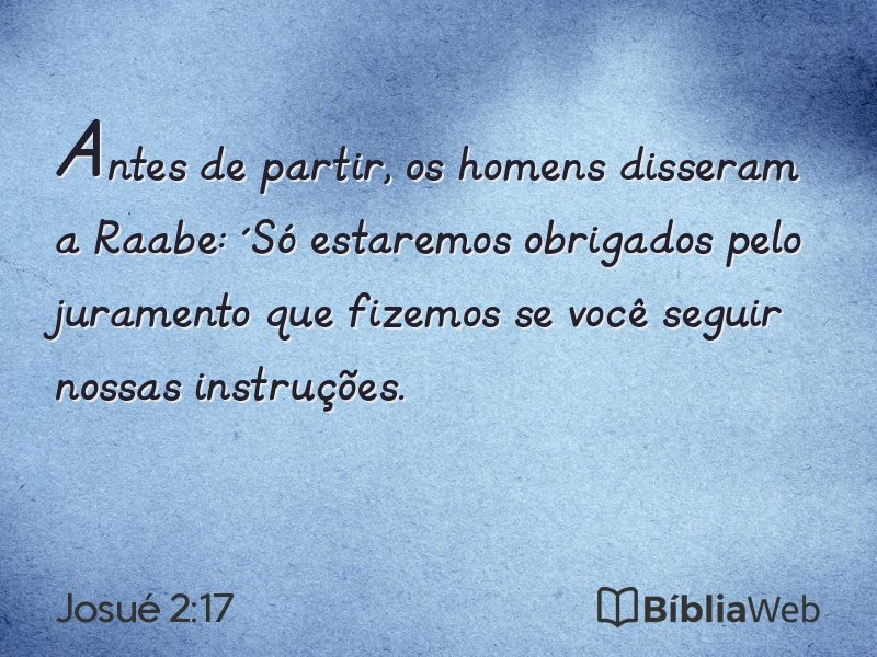 Josué 2:17 em imagem para compartilhar