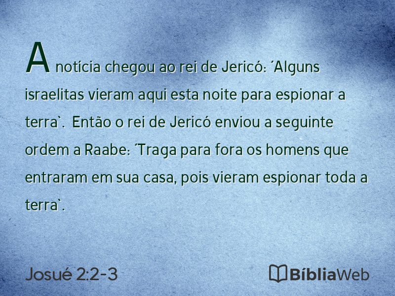 Josué 2:2-3 em imagem para compartilhar