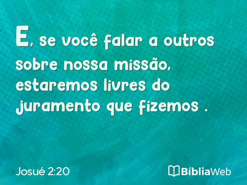 Josué 2:20 em imagem para compartilhar