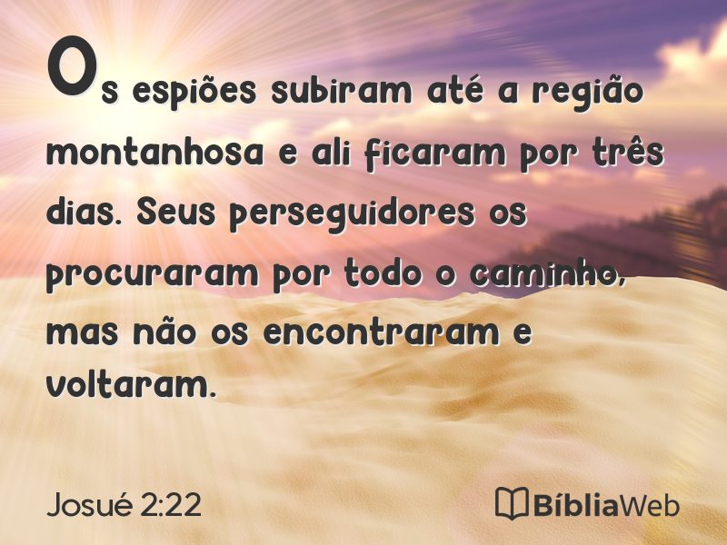 Josué 2:22 em imagem para compartilhar