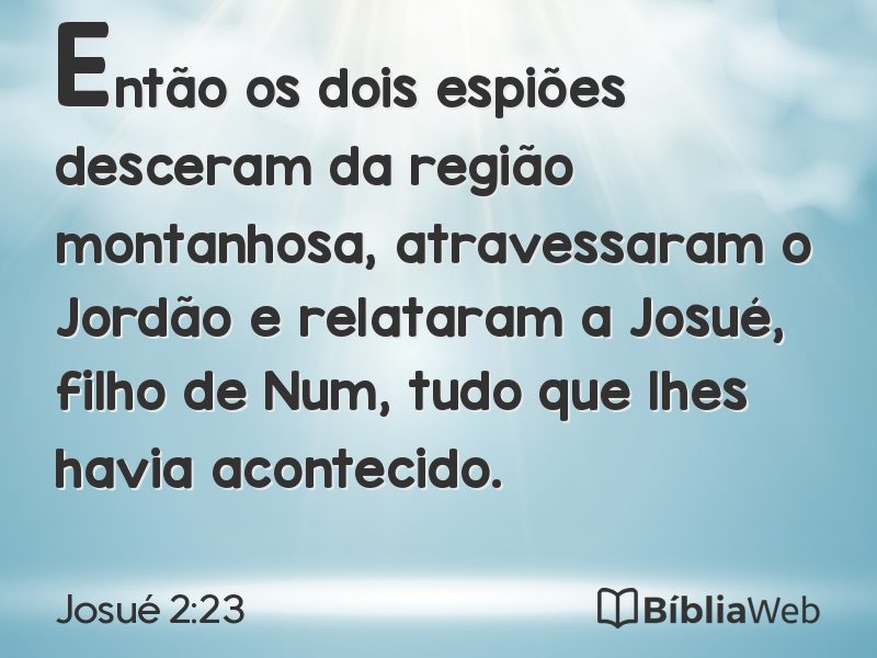 Josué 2:23 em imagem para compartilhar