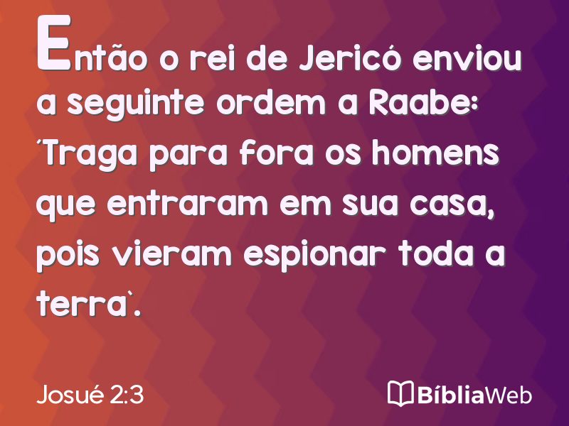 Josué 2:3 em imagem para compartilhar