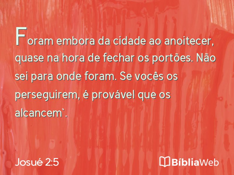 Josué 2:5 em imagem para compartilhar