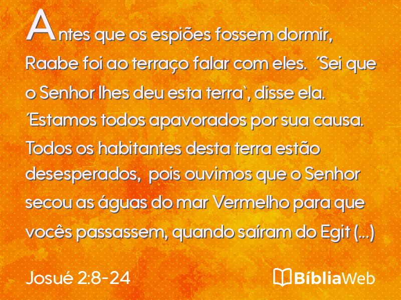 Josué 2:8-24 em imagem para compartilhar