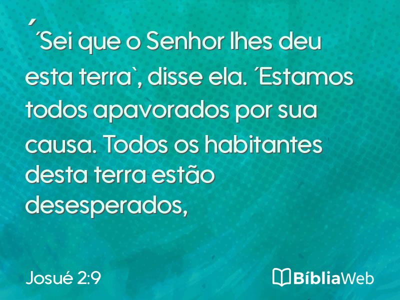 Josué 2:9 em imagem para compartilhar