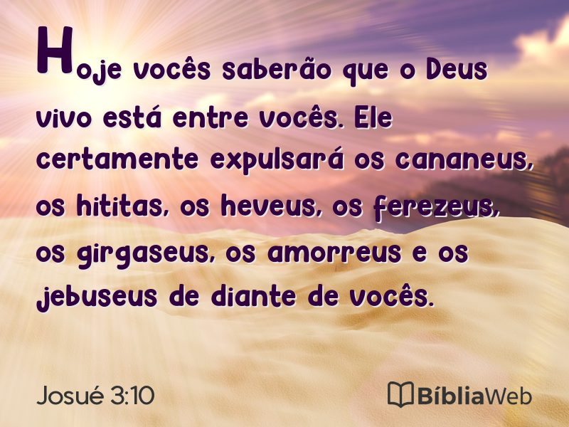 Josué 3:10 em imagem para compartilhar