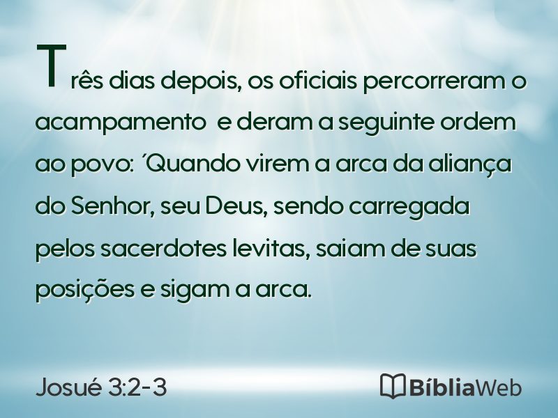 Josué 3:2-3 em imagem para compartilhar