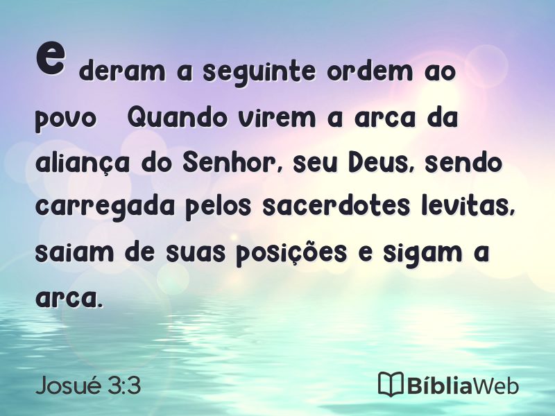 Josué 3:3 em imagem para compartilhar