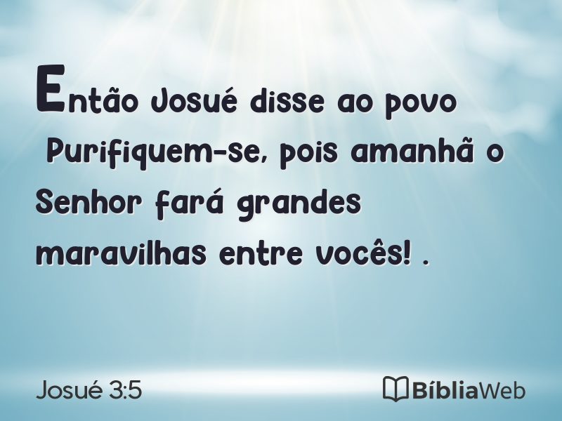 Josué 3:5 em imagem para compartilhar