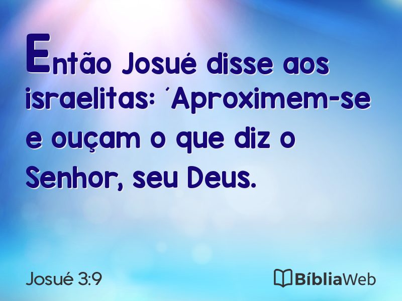 Josué 3:9 em imagem para compartilhar