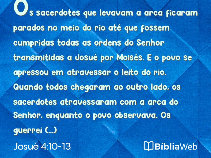 Josué 4:10-13 em imagem para compartilhar