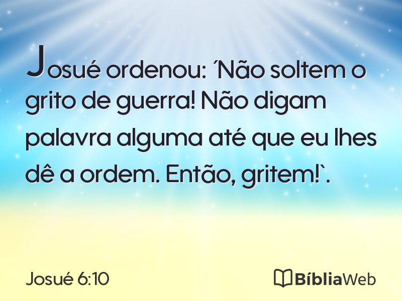 Josué 6:10 em imagem para compartilhar
