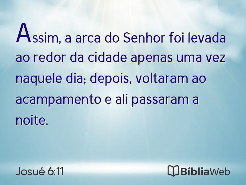 Josué 6:11 em imagem para compartilhar