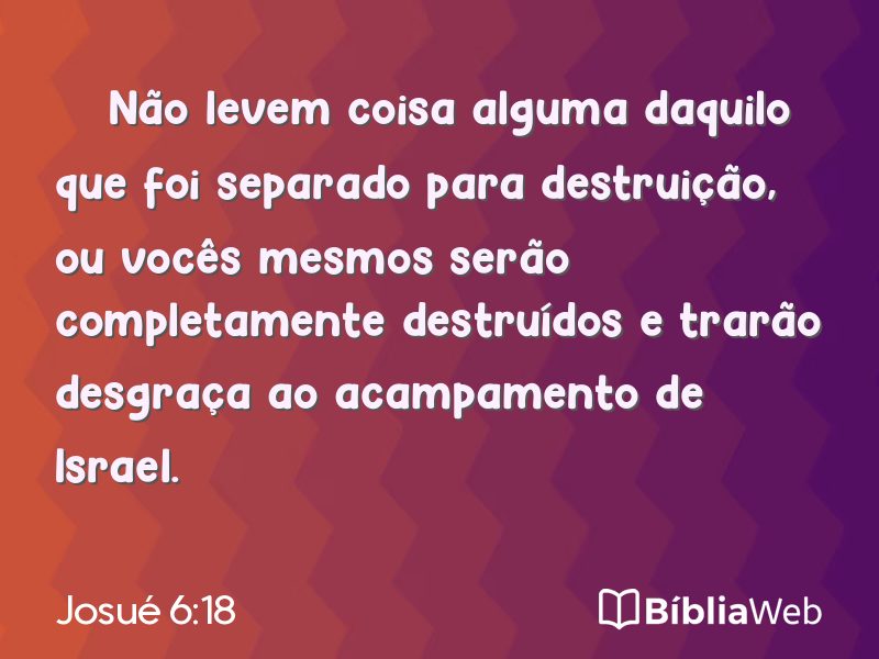 Josué 6:18 em imagem para compartilhar