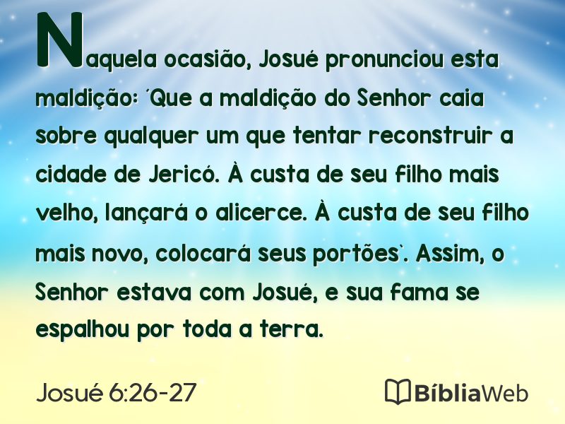 Josué 6:26-27 em imagem para compartilhar