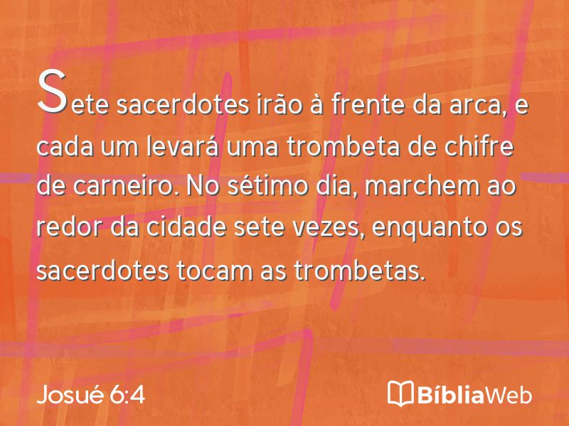 Josué 6:4 em imagem para compartilhar