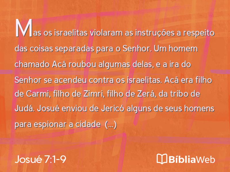Josué 7:1-9 em imagem para compartilhar
