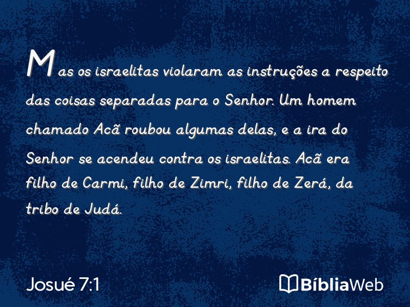 Josué 7:1 em imagem para compartilhar