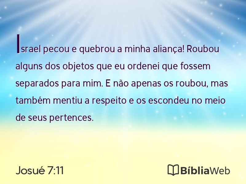 Josué 7:11 em imagem para compartilhar