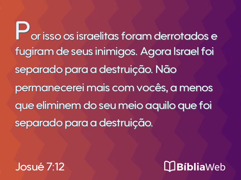 Josué 7:12 em imagem para compartilhar