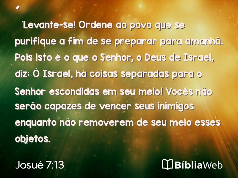 Josué 7:13 em imagem para compartilhar