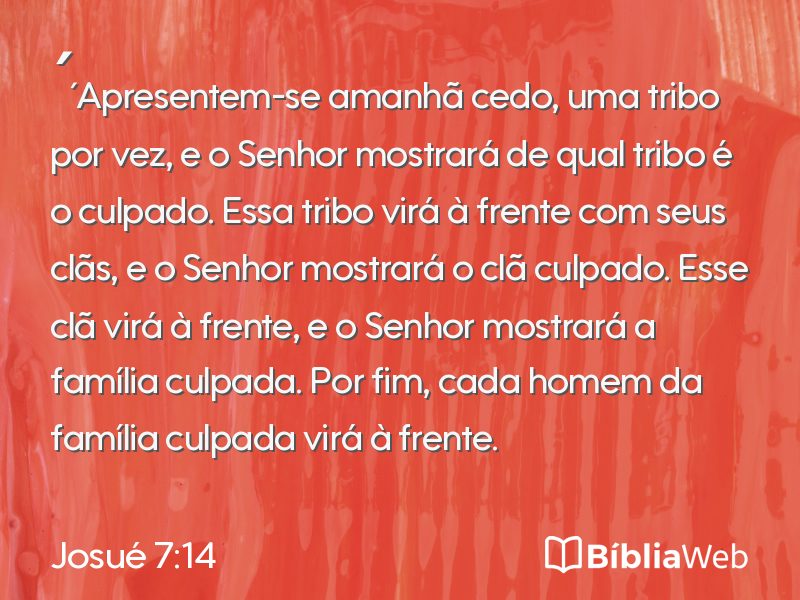 Josué 7:14 em imagem para compartilhar