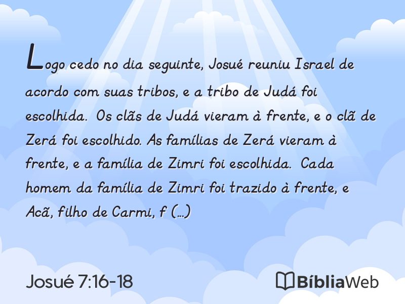 Josué 7:16-18 em imagem para compartilhar
