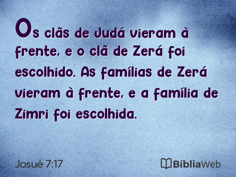 Josué 7:17 em imagem para compartilhar