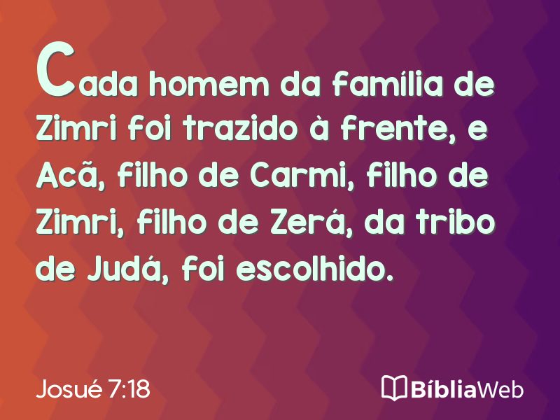 Josué 7:18 em imagem para compartilhar