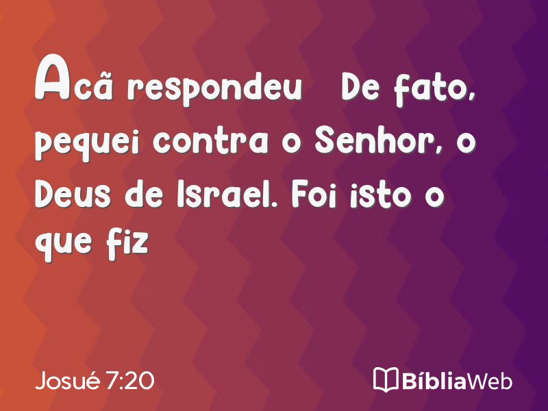Josué 7:20 em imagem para compartilhar