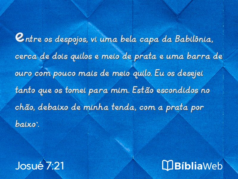Josué 7:21 em imagem para compartilhar