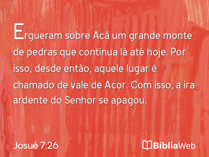 Josué 7:26 em imagem para compartilhar