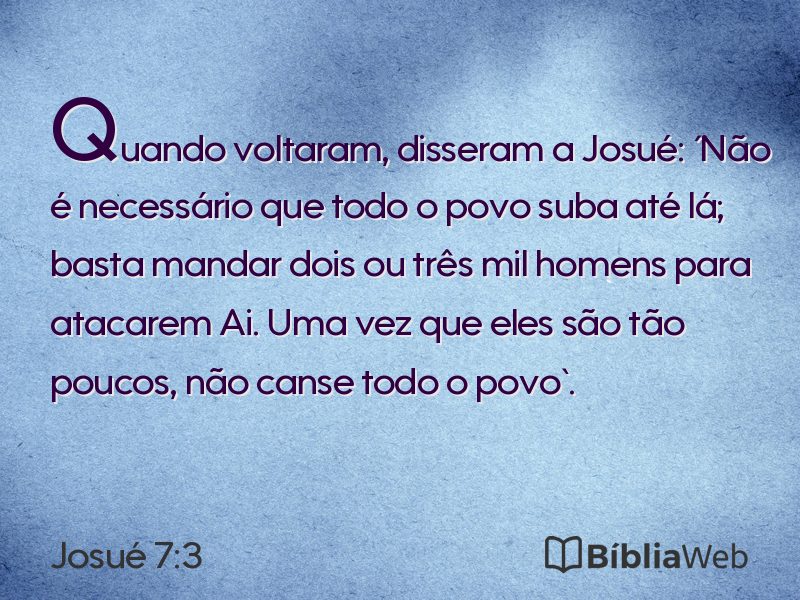 Josué 7:3 em imagem para compartilhar
