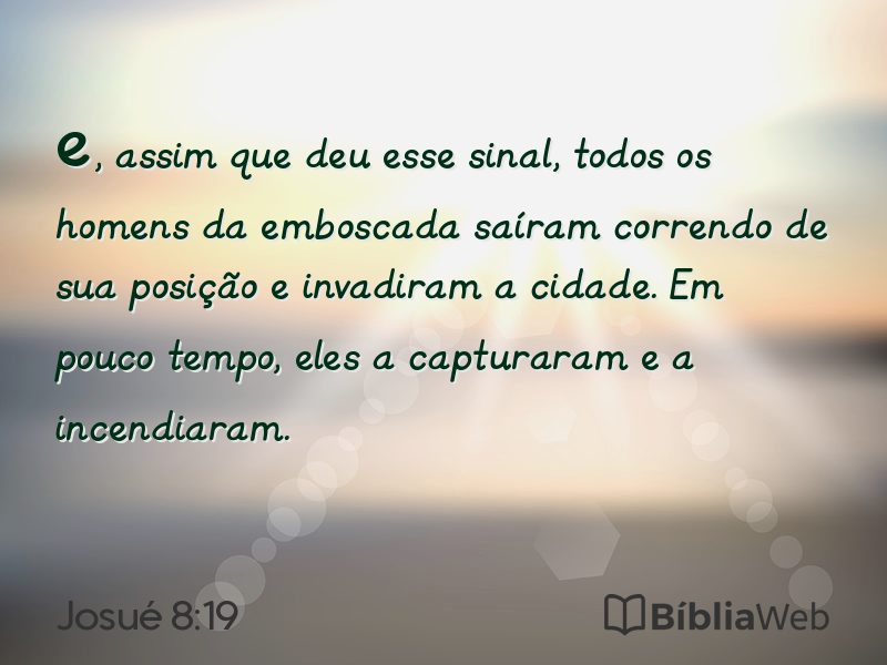 Josué 8:19 em imagem para compartilhar