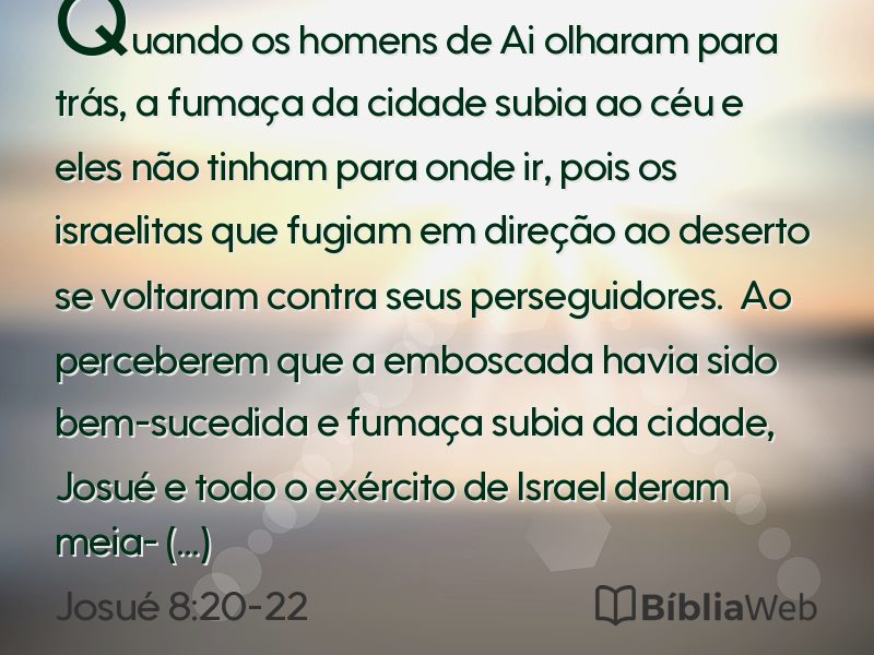 Josué 8:20-22 em imagem para compartilhar