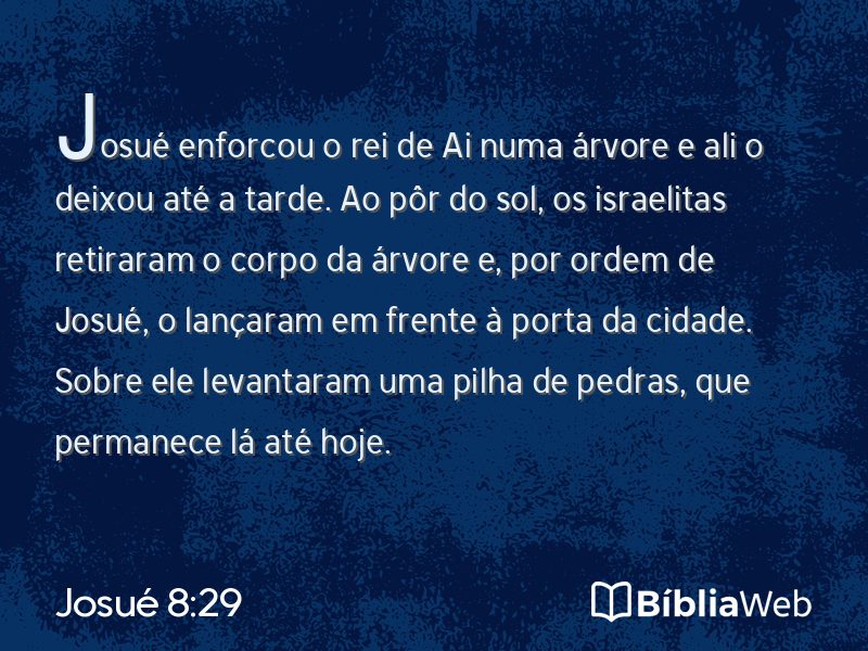 Josué 8:29 em imagem para compartilhar