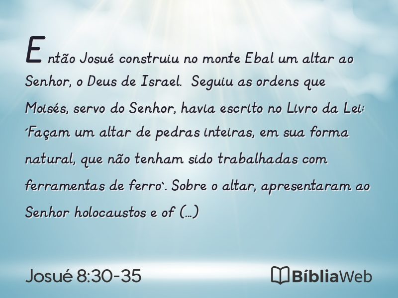 Josué 8:30-35 em imagem para compartilhar