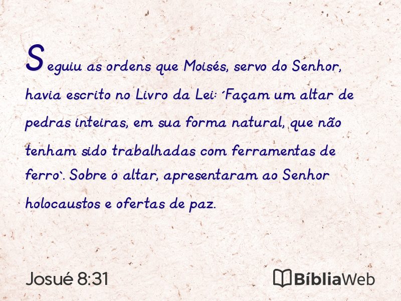 Josué 8:31 em imagem para compartilhar