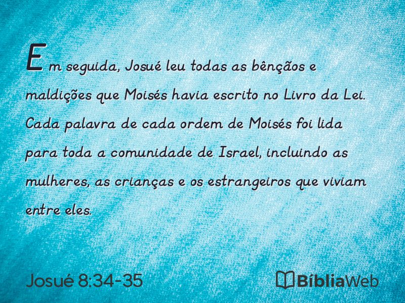 Josué 8:34-35 em imagem para compartilhar