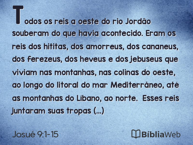Josué 9:1-15 em imagem para compartilhar