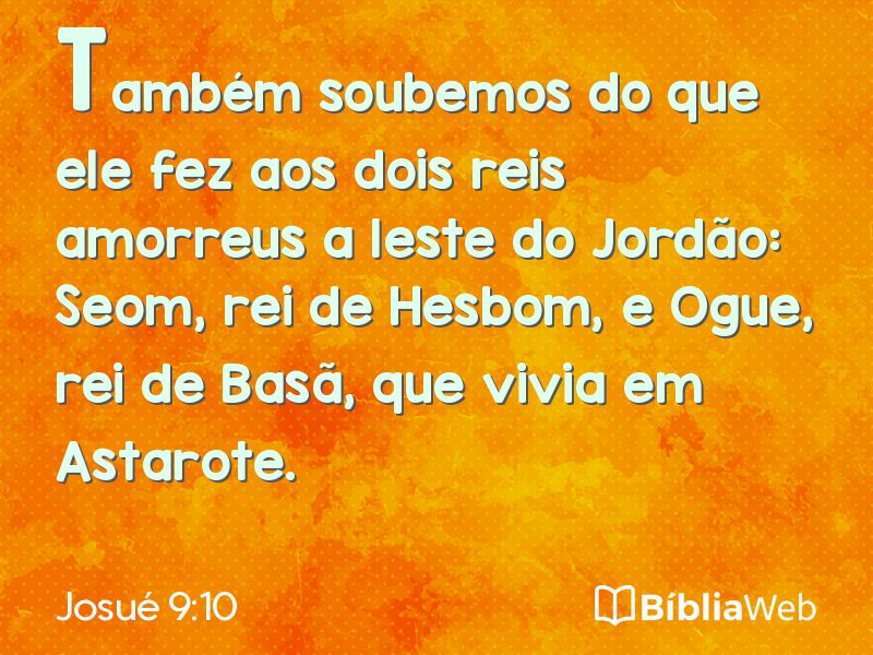 Josué 9:10 em imagem para compartilhar