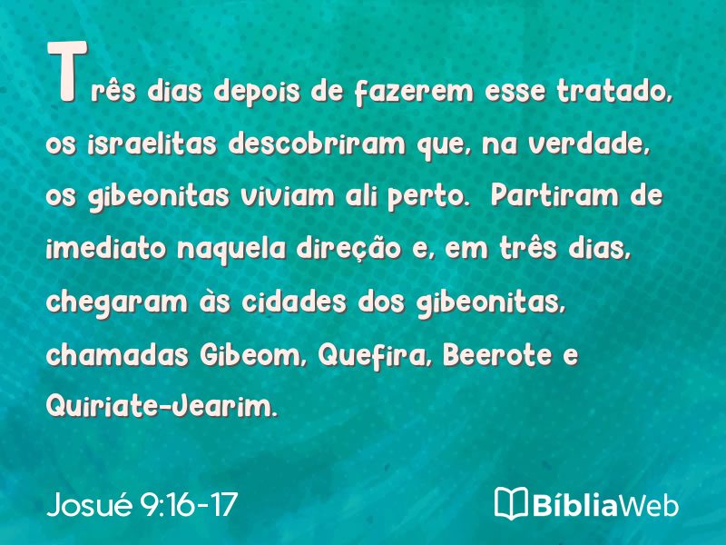 Josué 9:16-17 em imagem para compartilhar