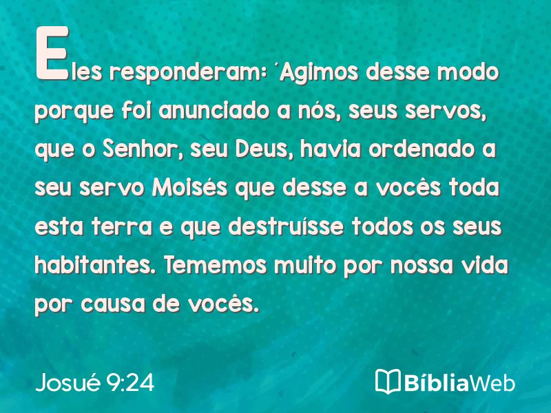 Josué 9:24 em imagem para compartilhar